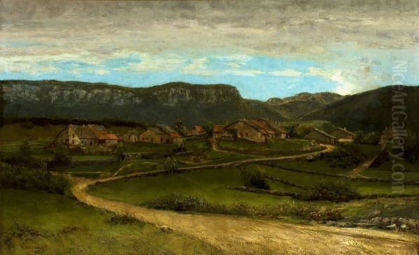 Landscape near Ornans. Oil Painting by Gustave Courbet