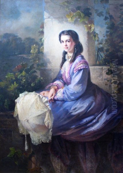 Portrait of S.L. Stroganova Oil Painting by Vladimir Makovsky