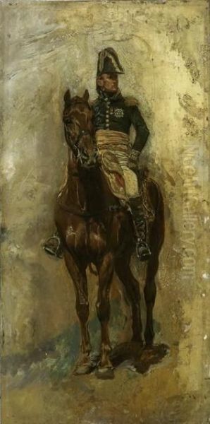 Le marechal Lannes a cheval (1769-1809) Oil Painting by Jean-Louis-Ernest Meissonier