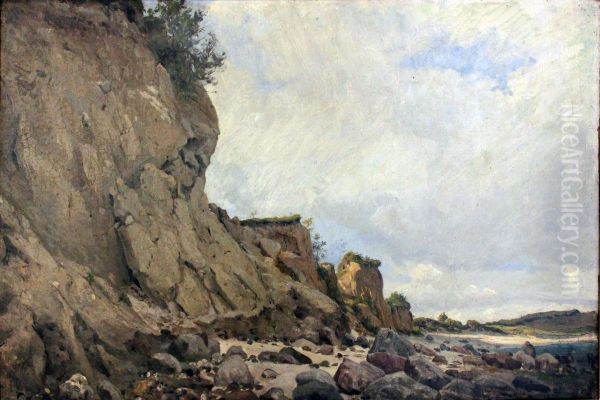 Beach near Monchsgut Oil Painting by Hans Peter Feddersen