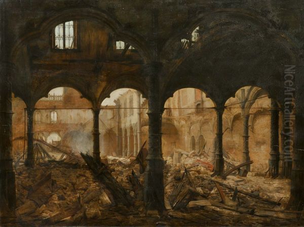 The Ruins of the Trading Exchange in Antwerp Oil Painting by Jan Geeraerts