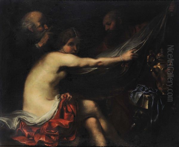 Visitazione A Sant'anna Oil Painting by Giovanni Bernardo Carbone