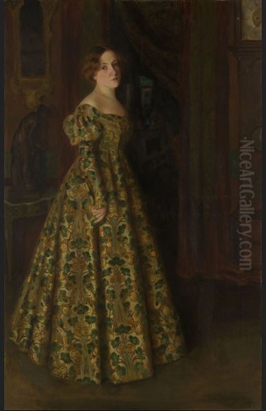 Portait of Mrs Gustave-Max Stevens Oil Painting by Gustave Max Stevens