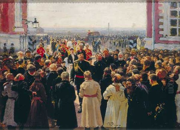 Delegation of voigts before Alexander III Oil Painting by Ilya Repin