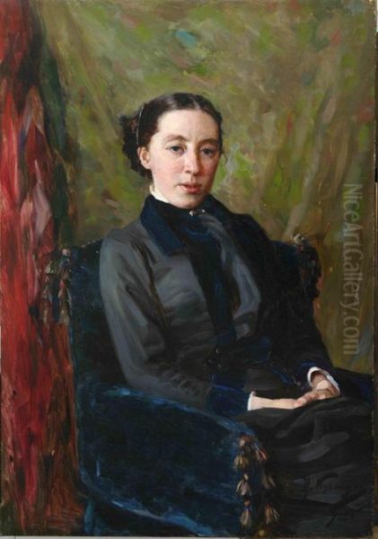 Portrait of Natalia Polenov Oil Painting by Nikolai Dmitriyevich Kuznetsov