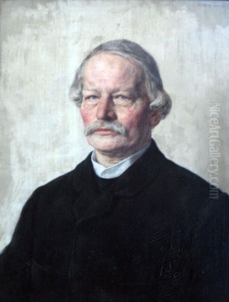 The Author Gustav Freytag Oil Painting by Karl Stauffer-Bern