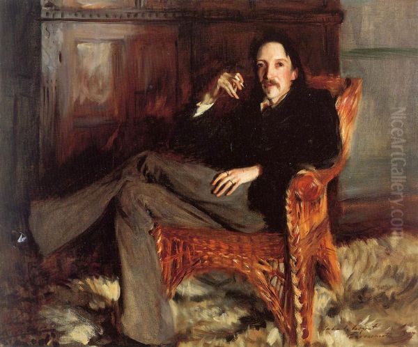 Portrait of Robert Louis Stevenson Oil Painting by John Singer Sargent