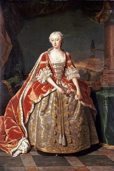 Portrait ofAugusta of Saxe-Gotha, Princess of Wales (1719-1772) Oil Painting by Jean-Baptiste van Loo