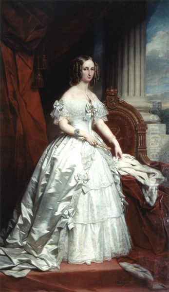 Portrait of Queen Marie-Louise Oil Painting by Nicaise de Keyser