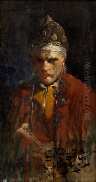 Autoportret - Tatar Oil Painting by Stanislaw Kaczor-Batowski