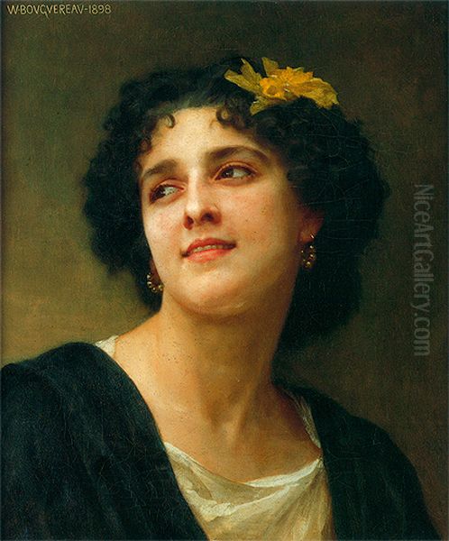 Portrait of a brunette. Oil Painting by William-Adolphe Bouguereau