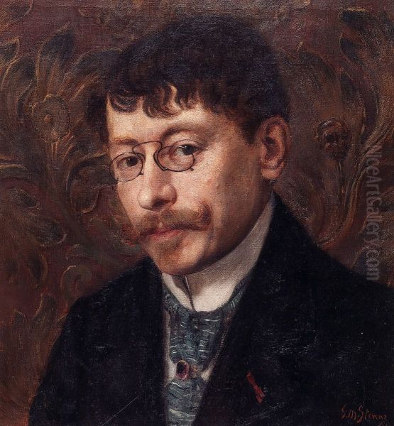 Portrait of Albert Giraud Oil Painting by Gustave Max Stevens