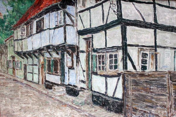 Half-timbered Houses Oil Painting by Christian Rohlfs