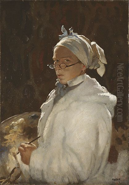 Self-portrait with glasses Oil Painting by William Orpen