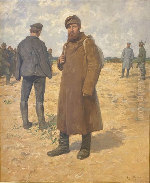 Portrait of a soldier Oil Painting by Aime Stevens