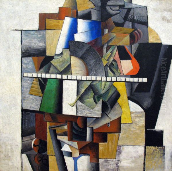 Portrait of Mikhail Matjuschin Oil Painting by Kazimir Malevich