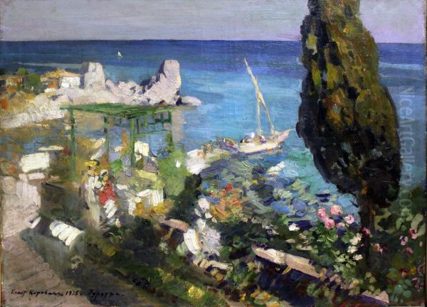 Gurzuf Oil Painting by Konstantin Alexeyevich Korovin