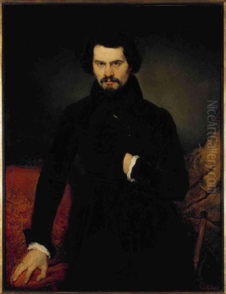 Portrait of Edouard Fetis Oil Painting by Louis Gallait