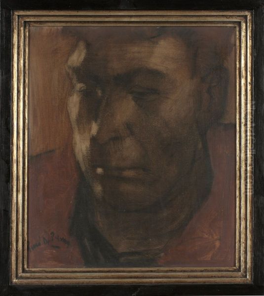 Portrait of a fisherman Oil Painting by Rene De Pauw