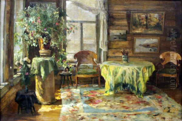 At the dacha Oil Painting by Sergey Vinogradov