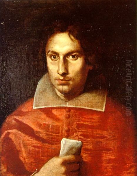 Portrait of Cardinal Antonio Barberini junior Oil Painting by Simone Cantarini