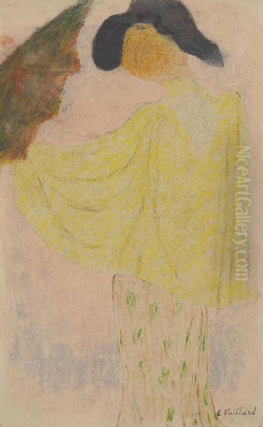 Femme a l'ombrelle Oil Painting by Edouard Vuillard