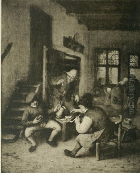 Interior of an ale-house Oil Painting by Adriaen van Ostade