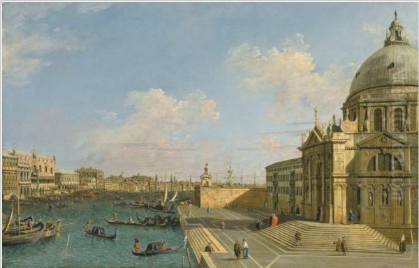 View from the Grand Canal with the Santa Maria della Salute Oil Painting by Canaletto