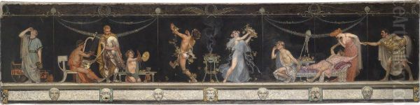 Overdoor - Roman Frieze Oil Painting by Sebastian Lucius (Maler)