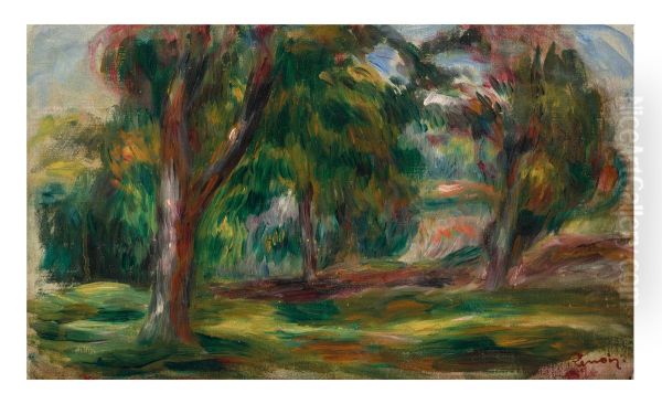 Meadow and trees Oil Painting by Pierre-Auguste Renoir