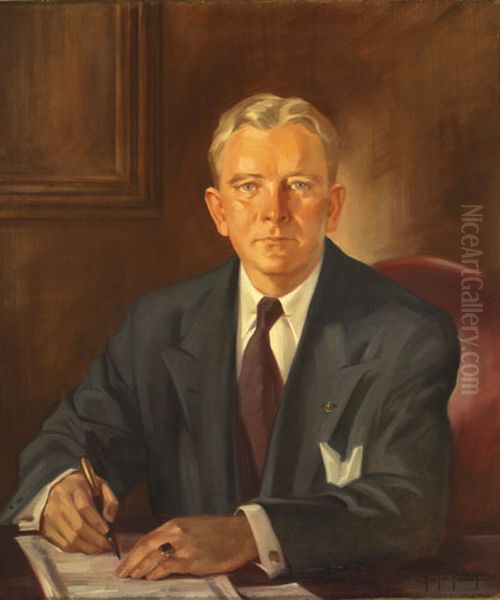 Fuller Warren (1905-1973), Thirtieth governor of Florida, January 4, 1949 to January 6, 1953. Oil Painting by unknown