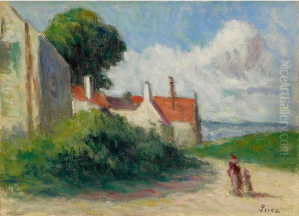 PAYSAGE A ASQUIN-SOUS-VEZELAY Oil Painting by Maximilien Luce