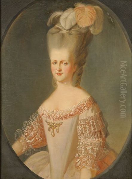 Louise-Marie Adelaide de Bourbon, Herzogin von Orleans (1753-1821 Oil Painting by Auguste de Chatillon