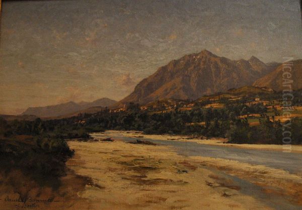 Vue de Saint Bonnet en Champsaur Oil Painting by Charles Bertier