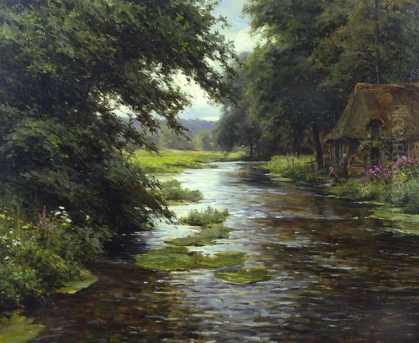 A Cottage at Goupillieres (Normandy) Oil Painting by Louis Aston Knight