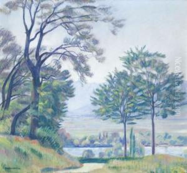 Landschaft Bei Muri Oil Painting by Emil Cardinaux