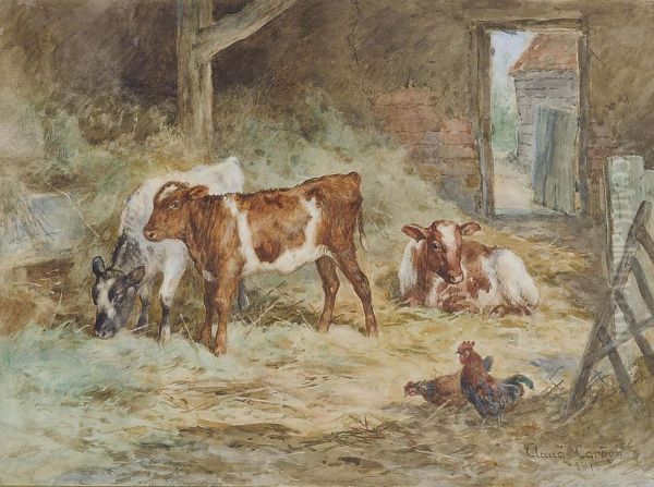 Farmyard Pets Oil Painting by Claude Cardon