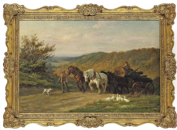 The Log Cart Oil Painting by Claude Cardon