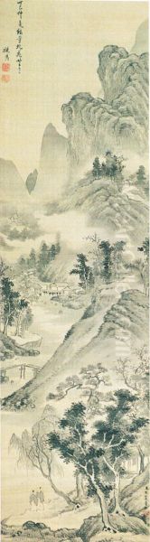 A landscape Oil Painting by Uragami Shunkin