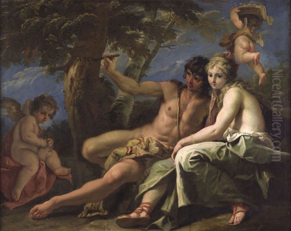 Medoro e Angelica Oil Painting by Sebastiano Ricci