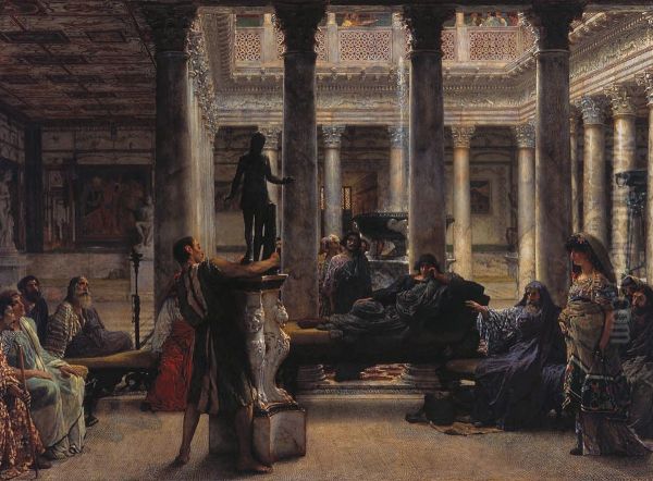 A Roman Amateur Oil Painting by Lawrence Alma-Tadema