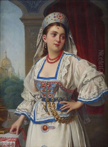 A Russian beauty Oil Painting by Giovanni Rota