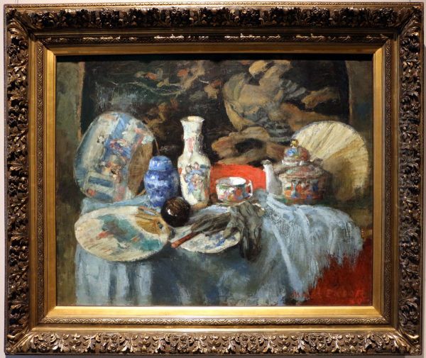 Chinoiseries with fans Oil Painting by James Ensor