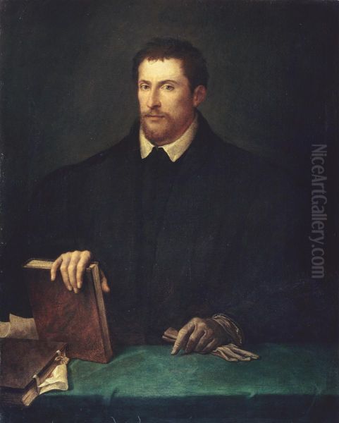 Ritratto di Ippolito Riminaldi Oil Painting by Titian