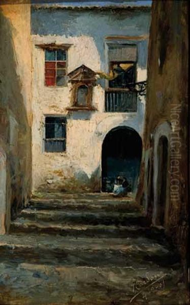 Calle De Pueblo Oil Painting by Joan Cardona