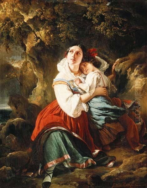 A Storm is coming Oil Painting by Franz Xaver Winterhalter