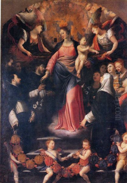 Madonna del Rosario Oil Painting by Agostino Ciampelli