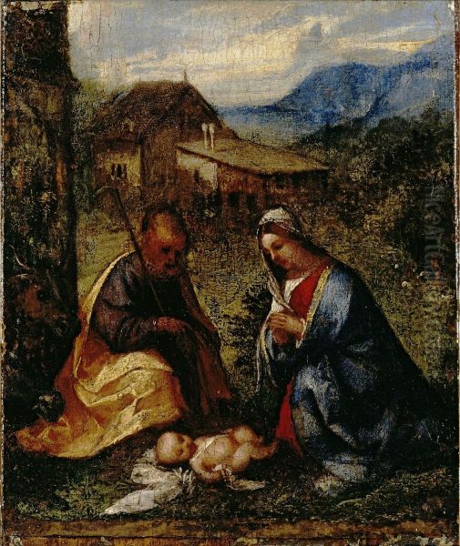 Adoration of the Christ Child Oil Painting by Titian