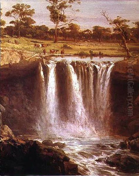 Falls on the Wannon, Australia Oil Painting by Louis Buvelot