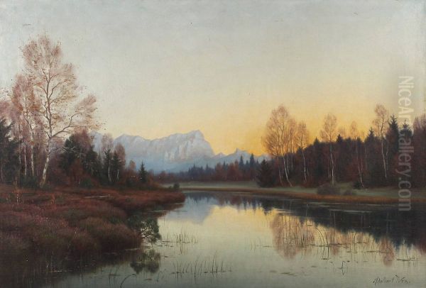 Am Moor. Motiv bei Berg am Starnberger See (Moorlandschaft), Oil Painting by Adalbert Wex